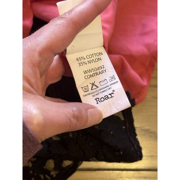 ROAR‎ Western Embroidered Rhinestone Pearl Snap Shirt Roll Tab Sleeves M Country - Picture 10 of 16